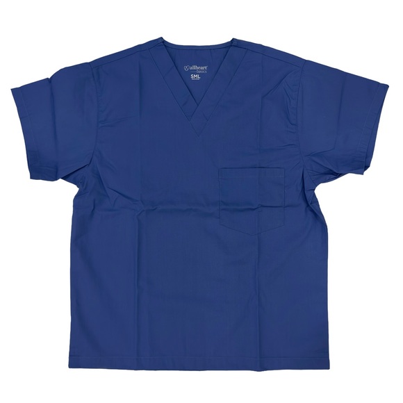 Allheart Women’s Scrub Top - Blue - Picture 3 of 7